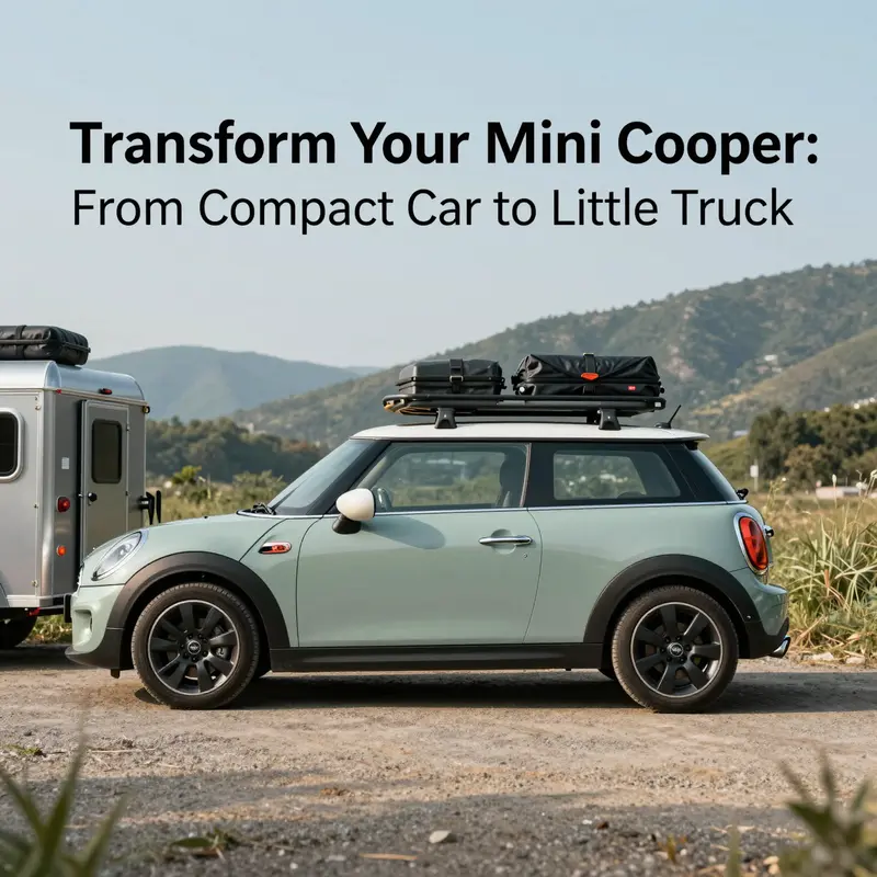 Structural changes in progress on a MINI Cooper, essential for converting it into a truck-style vehicle.