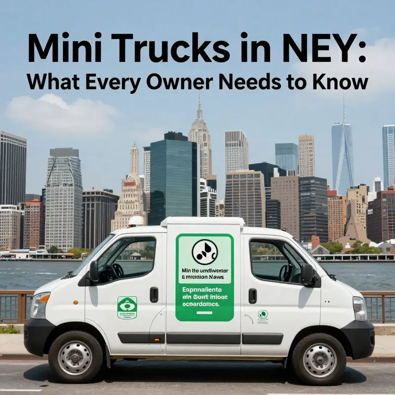 A mini truck parked on a busy NYC street highlighting its legality issues.