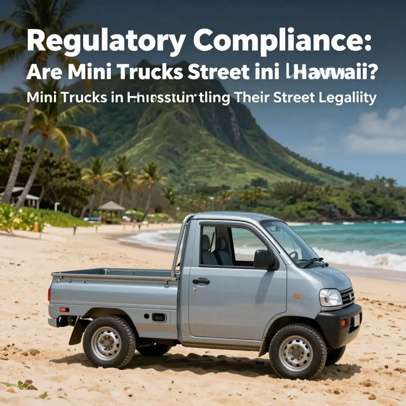 A mini truck parked at a beautiful Hawaiian beach, representing the local appeal and usage of these vehicles.