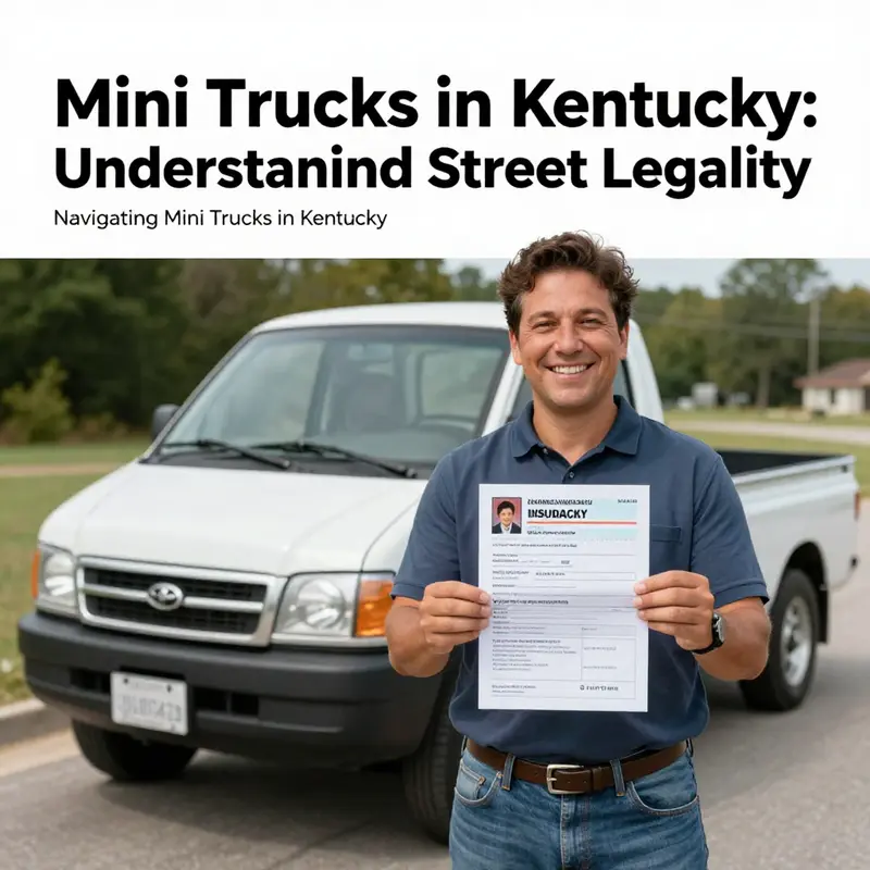 A Kei truck parked on a gravel road, exemplifying street legality in Kentucky.