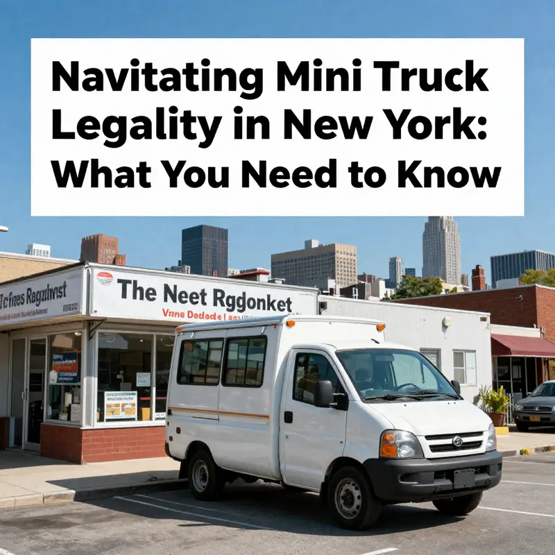 A mini truck serving a local business in New York, highlighting its regulation context.