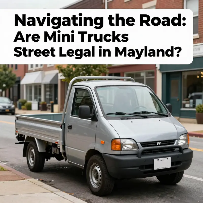 Mini trucks have unique street legality considerations in Maryland.