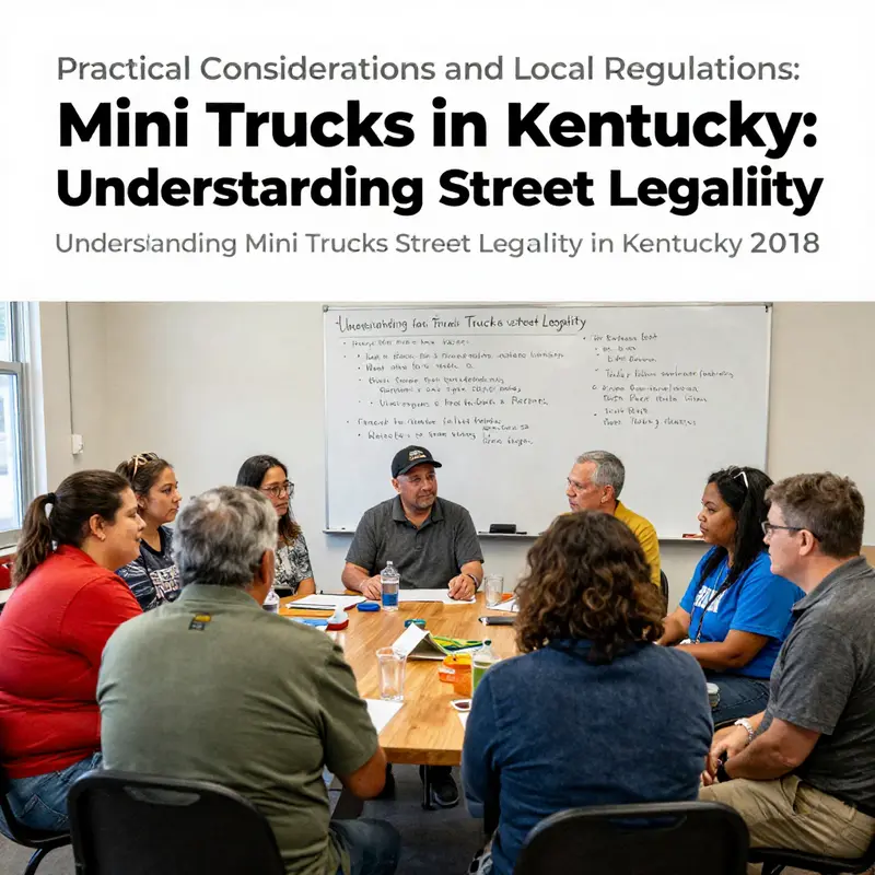 A Kei truck parked on a gravel road, exemplifying street legality in Kentucky.