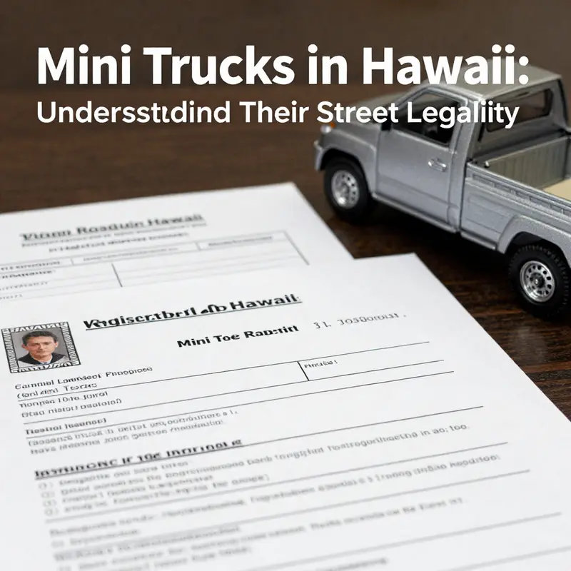 A mini truck parked at a beautiful Hawaiian beach, representing the local appeal and usage of these vehicles.