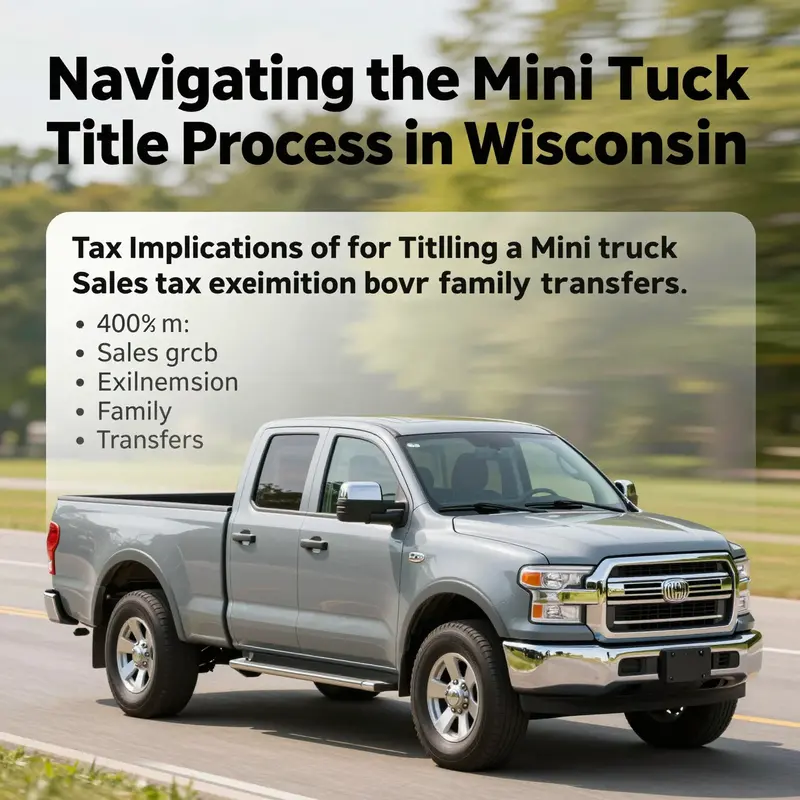 Filling out the necessary forms at a Wisconsin DMV for titling a mini truck.
