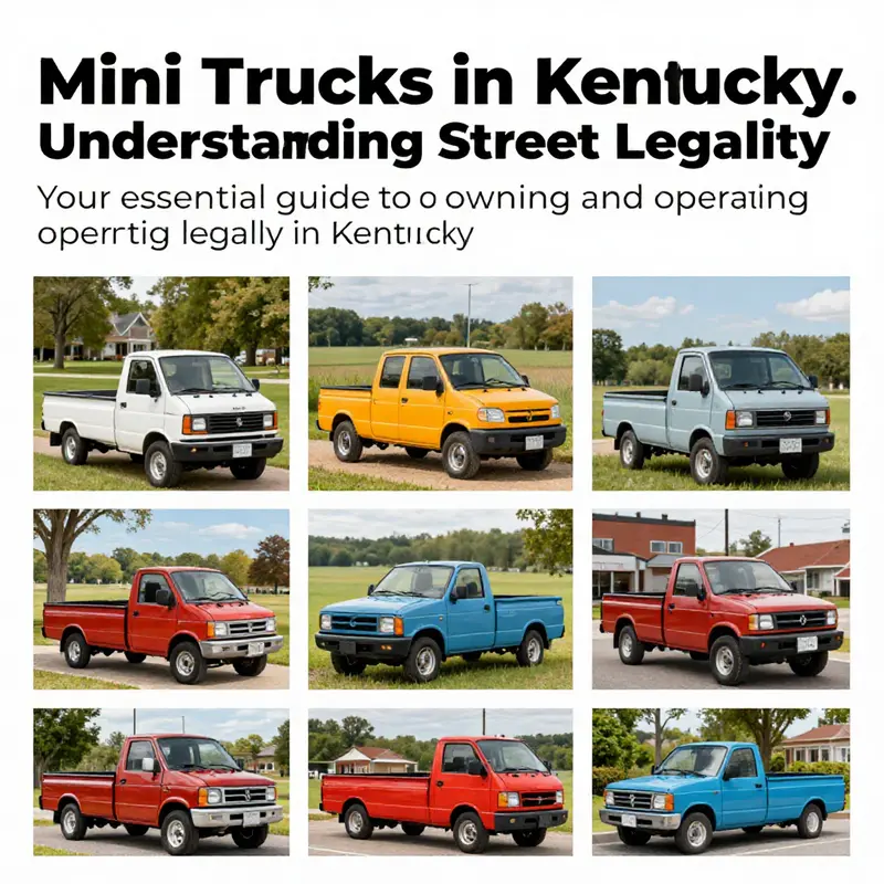 A collage of mini trucks in diverse Kentucky landscapes, representing their charm and utility.