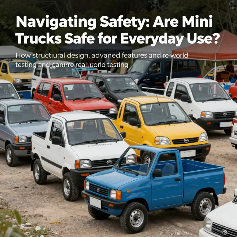 A community event featuring multiple mini trucks, symbolizing their popularity and safe integration into local culture.