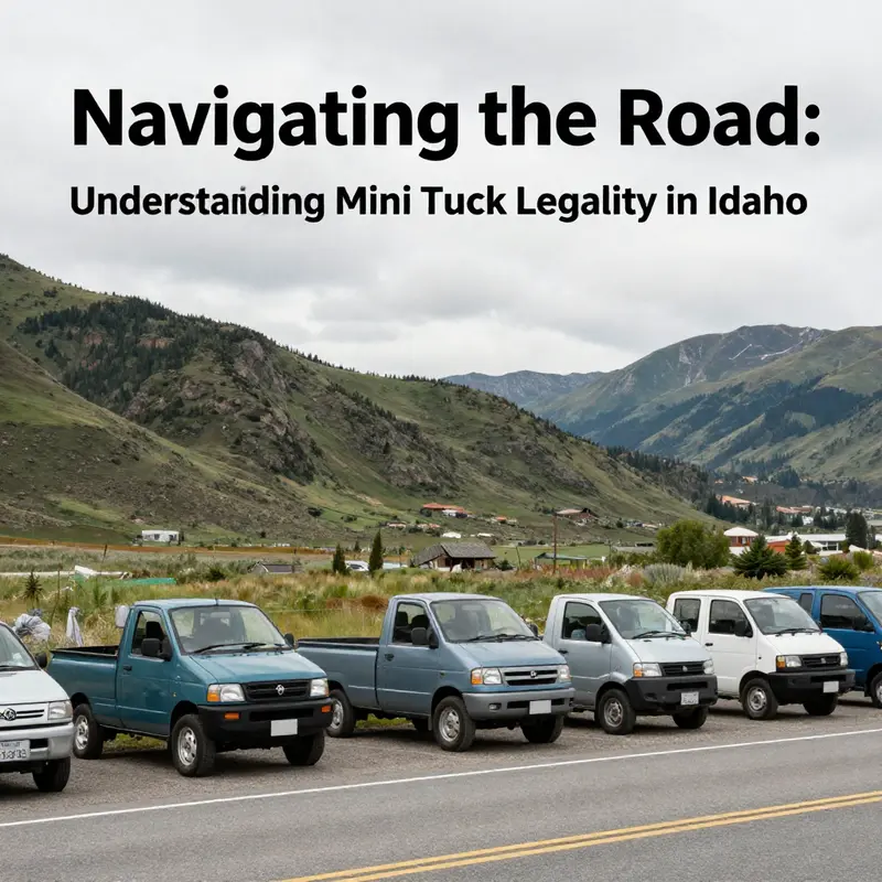 Mini trucks parked in a picturesque Idaho setting, highlighting their suitability for local businesses and residential use.