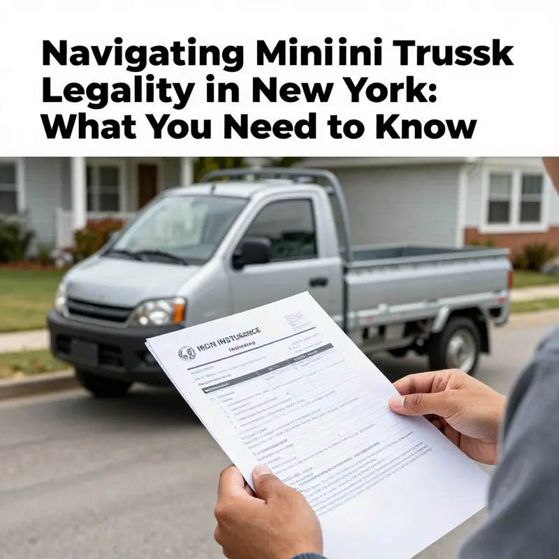 A mini truck serving a local business in New York, highlighting its regulation context.