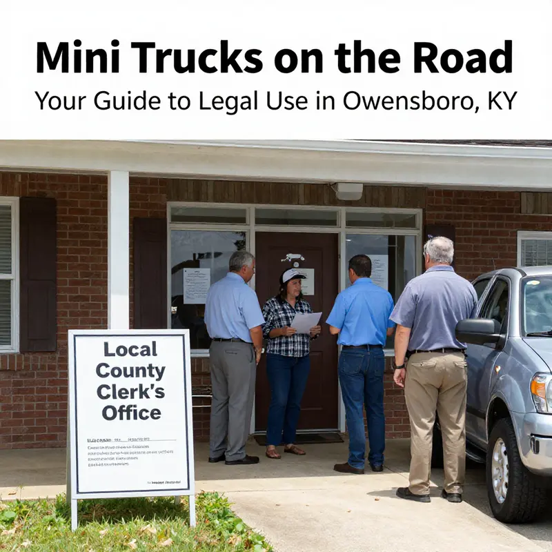 Mini trucks parked in Owensboro, illustrating the legal landscape for these vehicles.