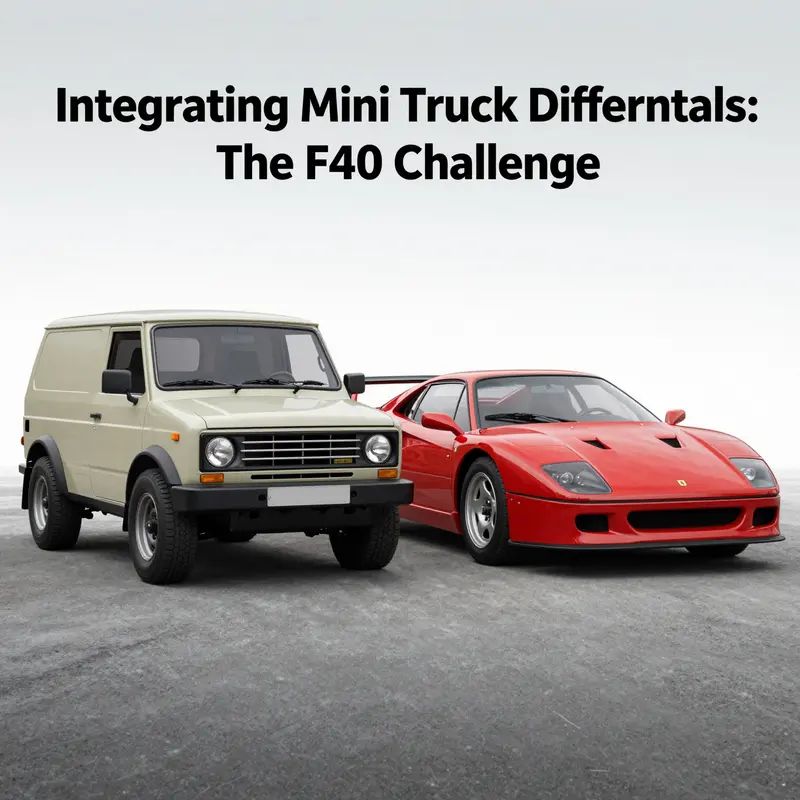 A comparison of a Mini Truck and an F40, showcasing their unique designs and platforms.