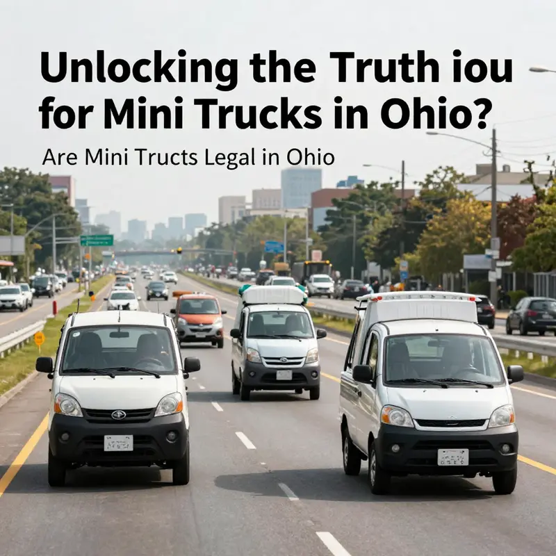 Mini trucks legally cruising through Ohio’s highways, highlighting their integration into daily life.