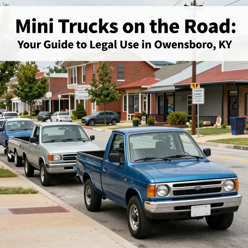 Mini trucks parked in Owensboro, illustrating the legal landscape for these vehicles.