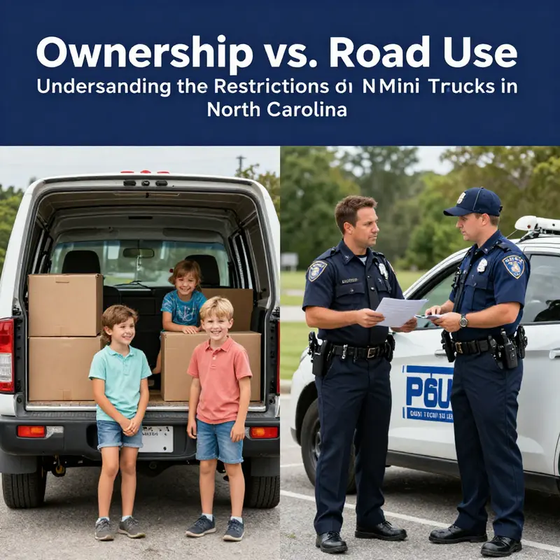 Mini trucks in North Carolina, navigating legal requirements for road use.
