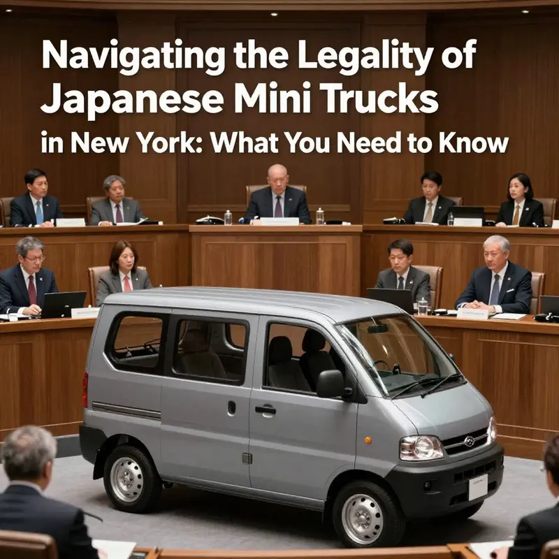 A Daihatsu Hijet in New York, emphasizing safety compliance challenges.