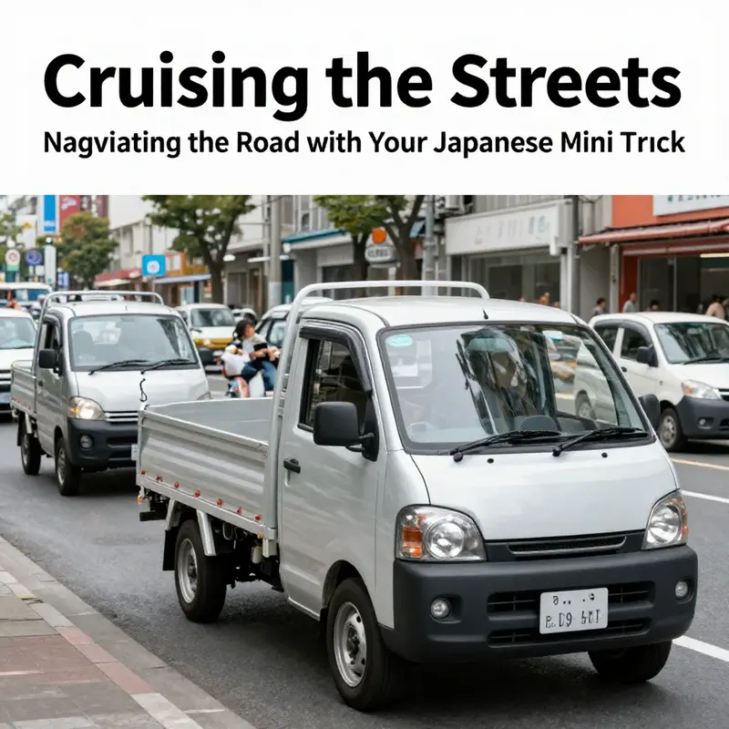 Japanese mini truck adhering to local road regulations.