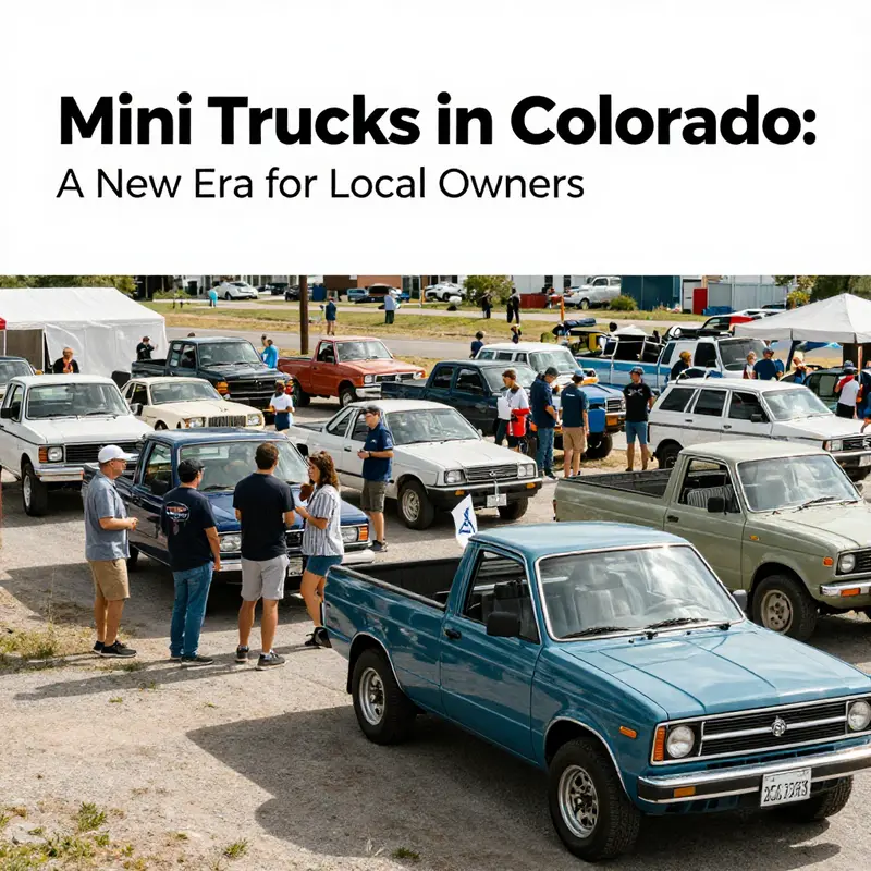 Legal status of mini trucks in Colorado, symbolized by a truck set against a stunning Colorado landscape.
