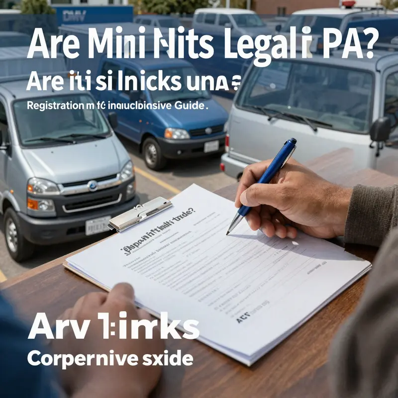 A variety of mini trucks parked in a Pennsylvania driveway, emphasizing ownership diversity.
