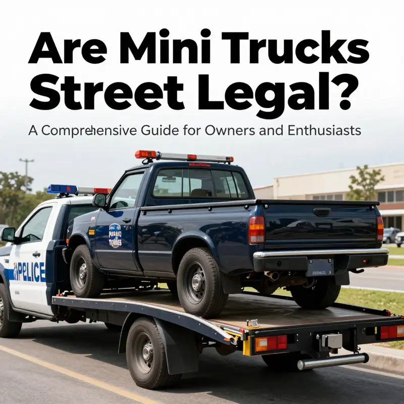 A non-street-legal mini truck surrounded by toy vehicles, highlighting its off-road nature.