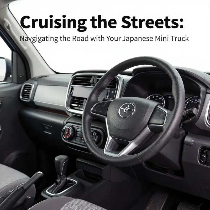 Japanese mini truck adhering to local road regulations.