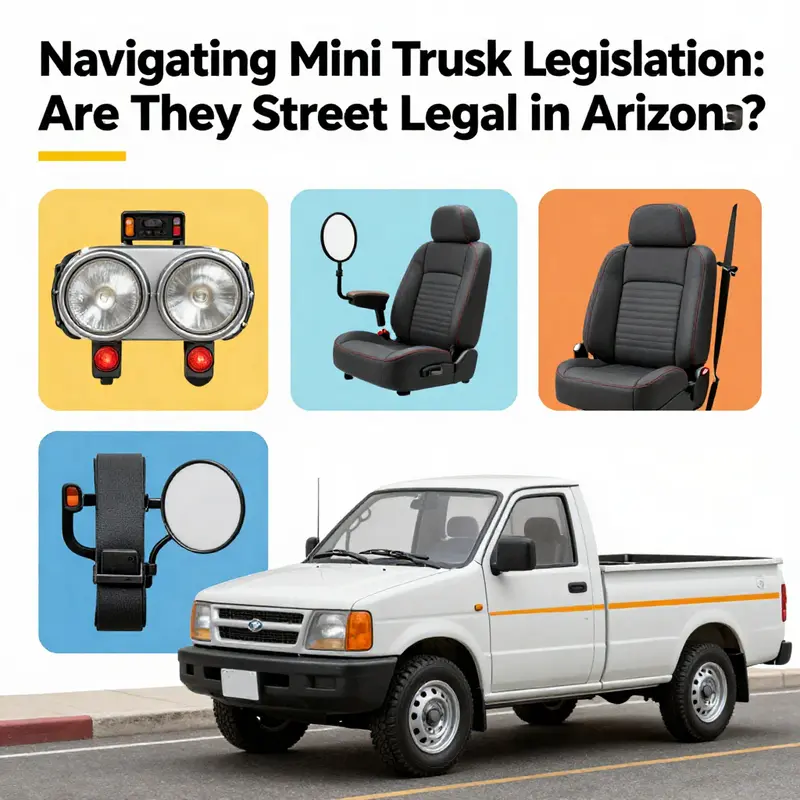 Mini trucks showcased against the stunning Arizona landscape, representing the charm and appeal behind their street legality.