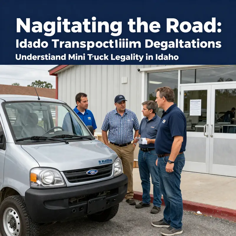 Mini trucks parked in a picturesque Idaho setting, highlighting their suitability for local businesses and residential use.