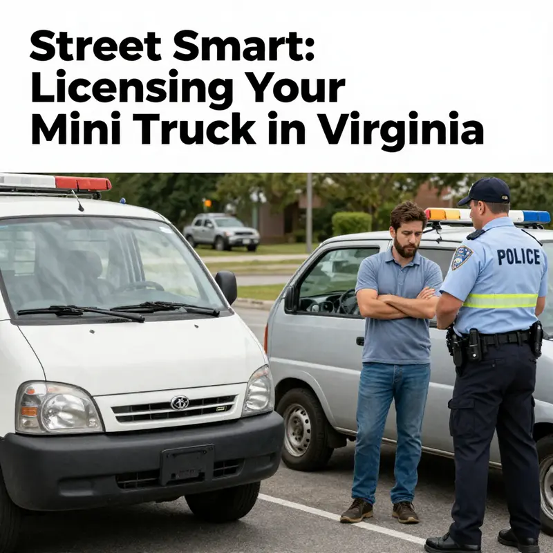 Enthusiasts learning about the eligibility criteria for licensing mini trucks in Virginia.