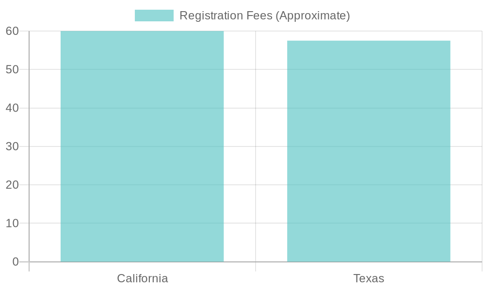 Comparison of Vehicle Registration Fees in California and Texas