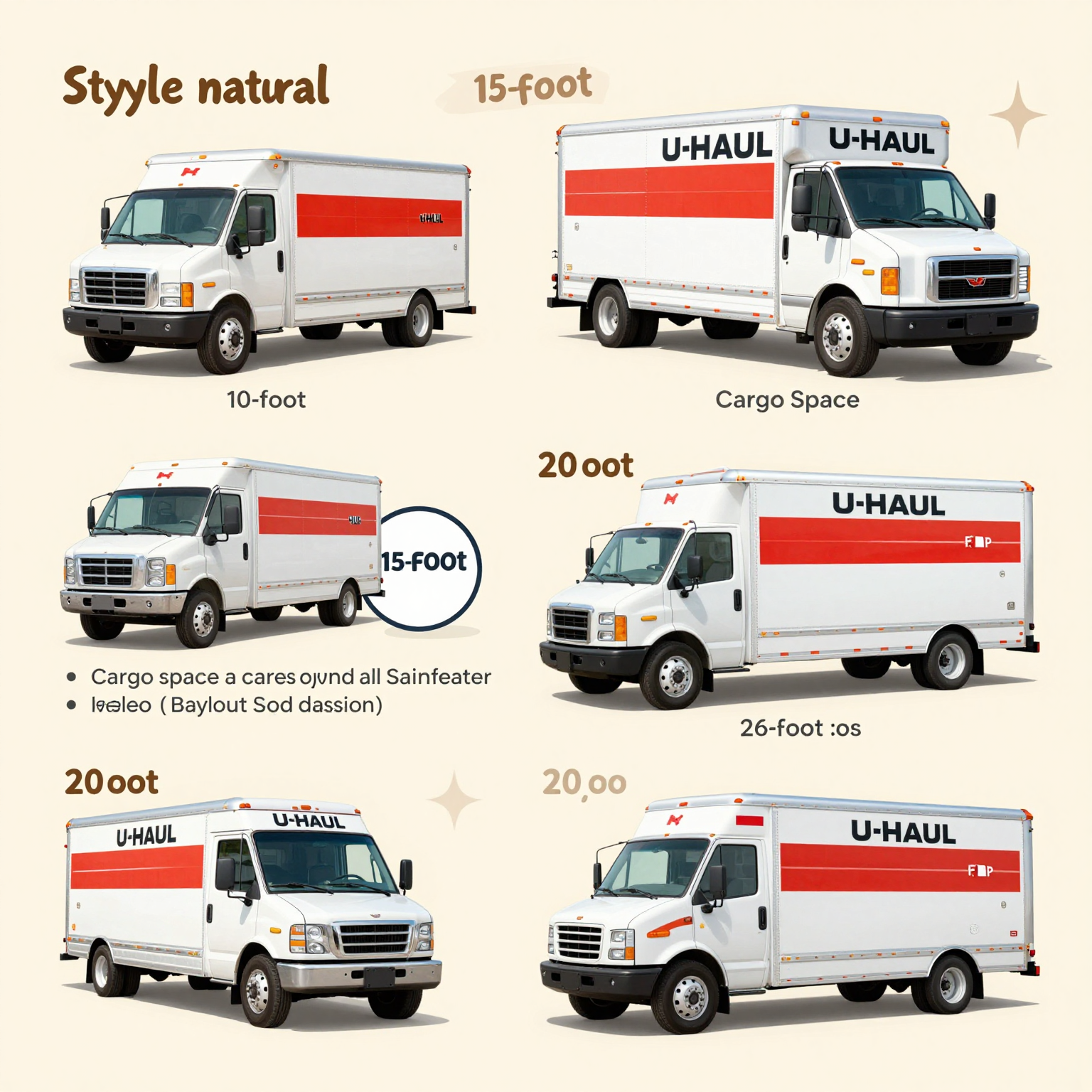 Common U-Haul Truck Models Infographic