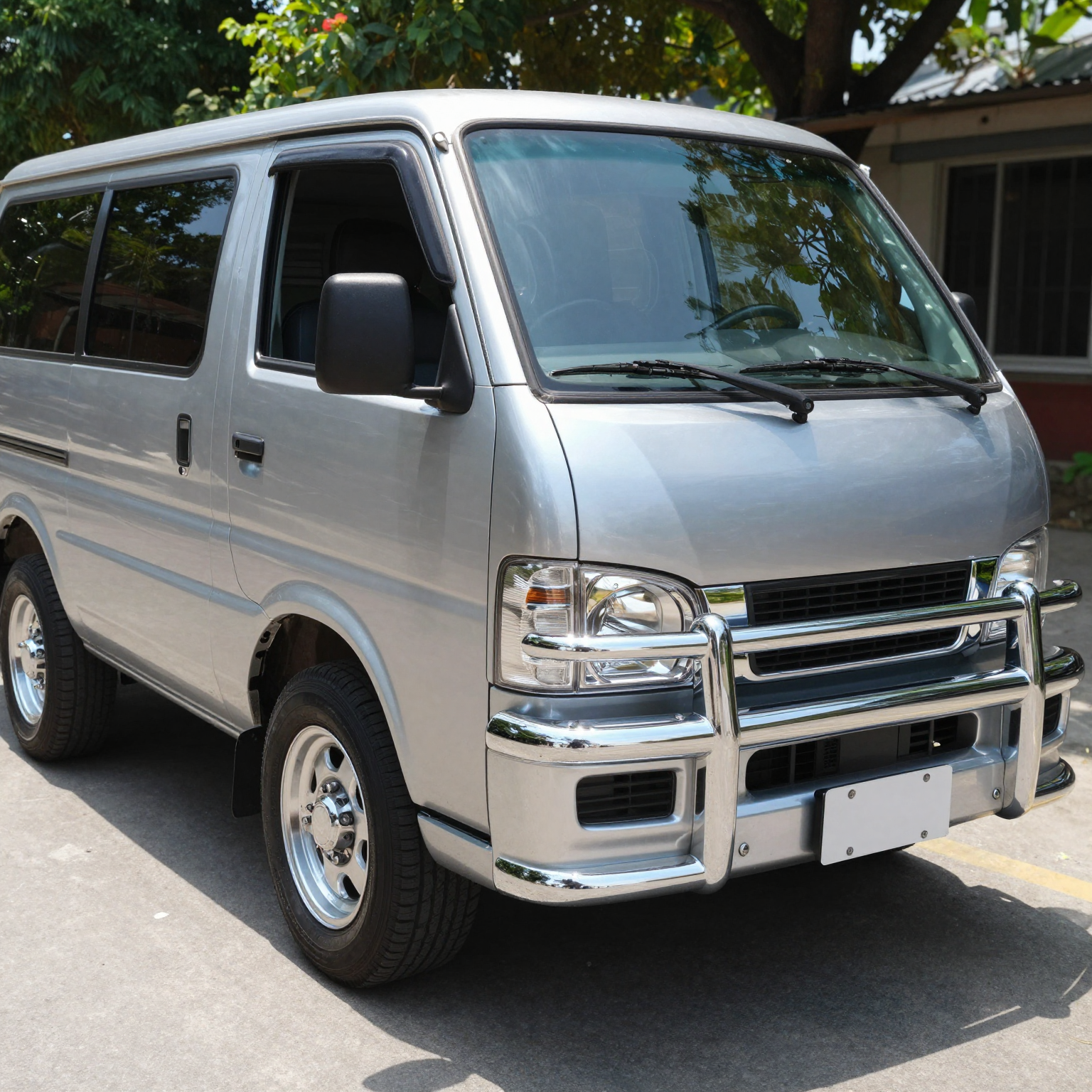 A custom plated mini truck showcasing its shiny, reflective surfaces