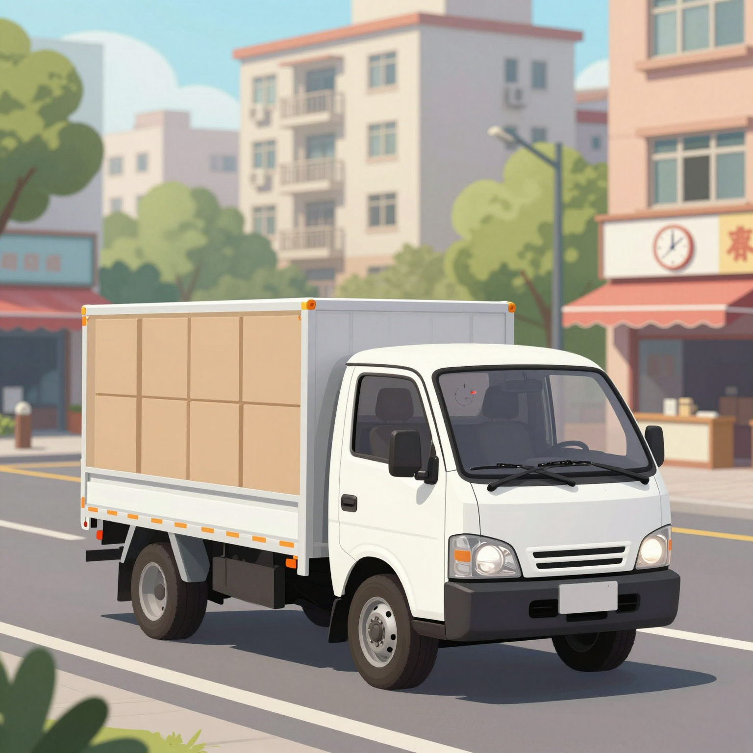Mini Truck Delivering Goods