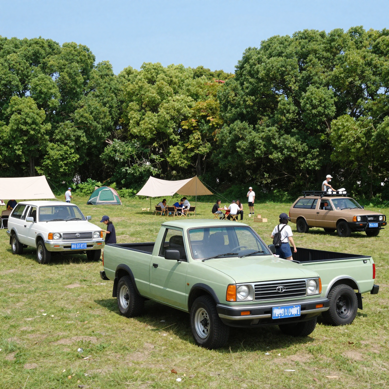 Mini trucks in a recreational setting showcasing their versatility and appeal.