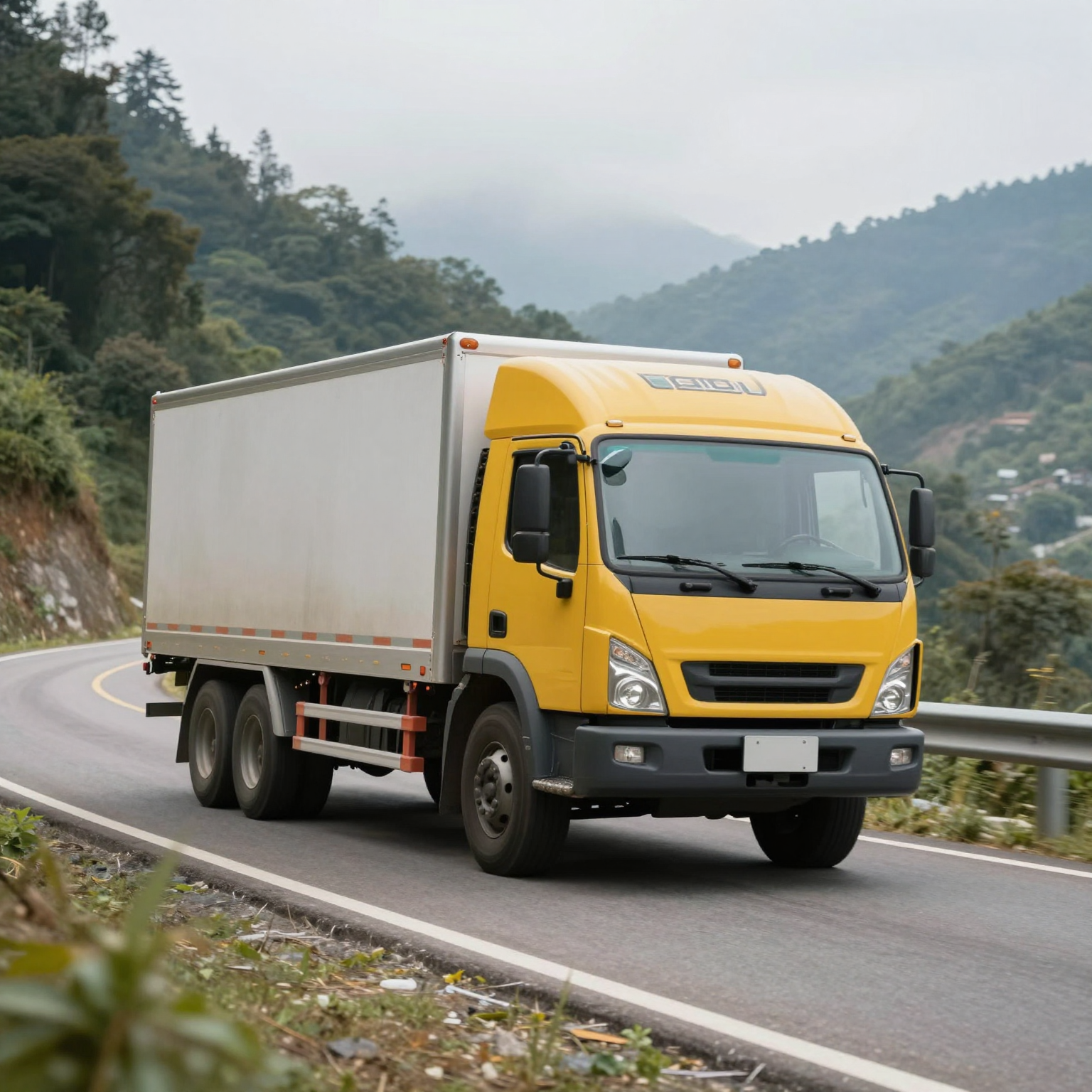 Truck on Winding Road