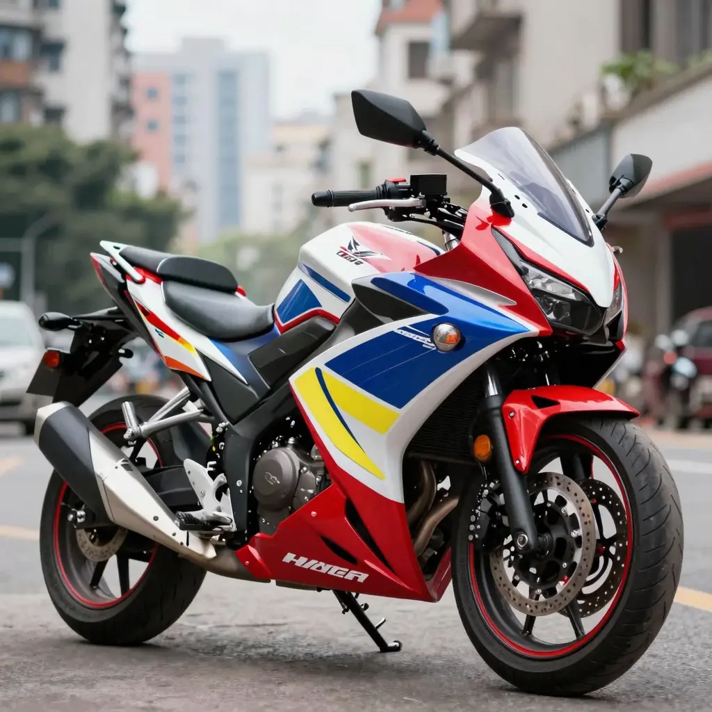 Customized Honda Motorcycle with Striking Decals