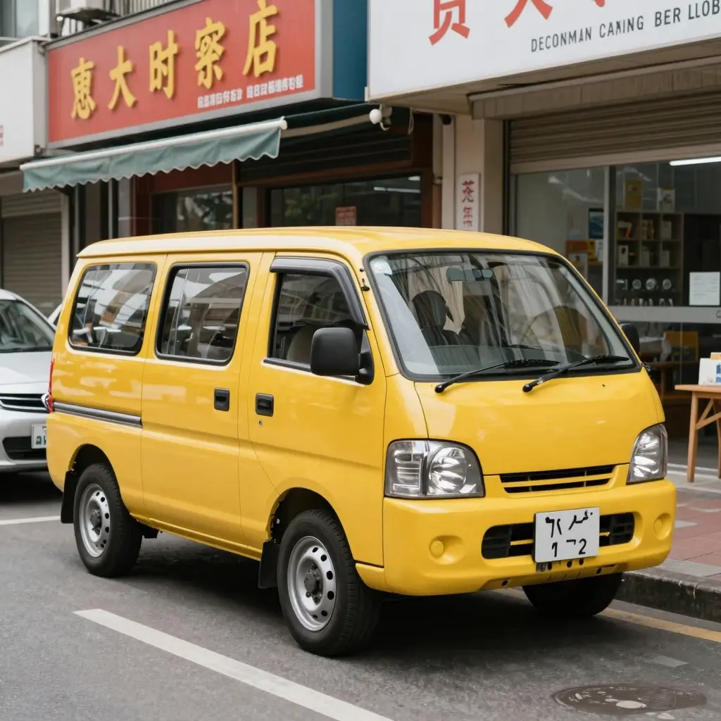 Kei Mini Truck in Urban Setting