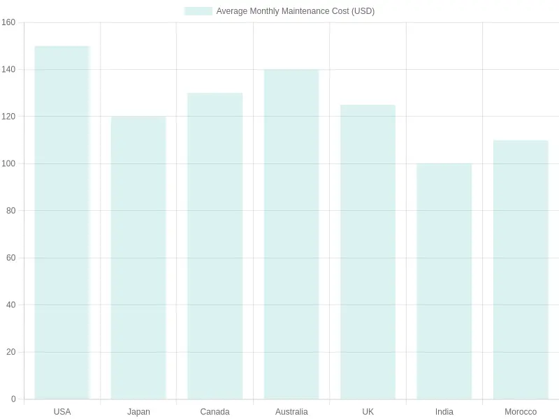 Average Monthly Maintenance Cost by Country (2023)