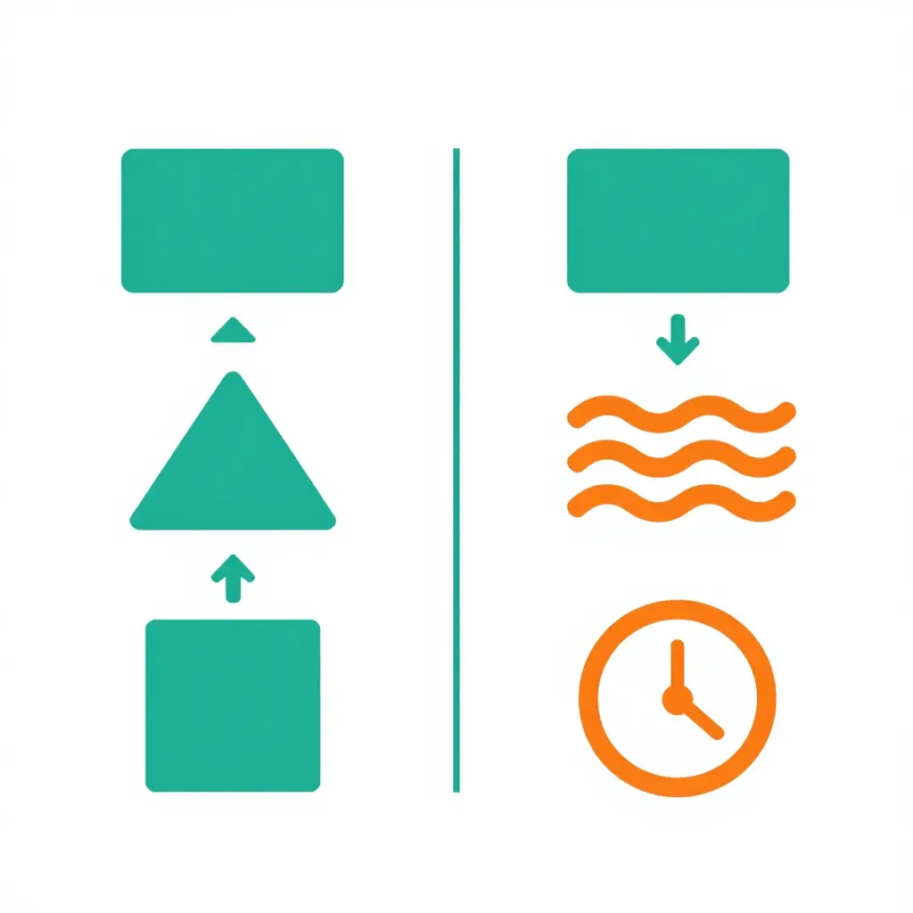 Side-by-side schematic comparing the injection molding flow (mold, injection, ejection) with the hand layup flow (mold, layup, cure)