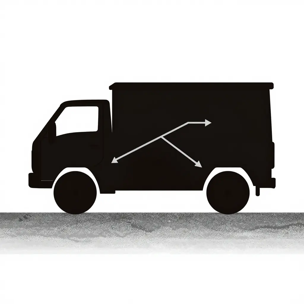 Schematic two-dimensional line-art diagram of a generic vehicle in side view, with arrows showing torque branching from a central engine and transfer point to the front and rear axles, above a shaded ground layer of varying density representing uneven soil saturation, illustrating how a 4WD system redistributes drive force to maintain traction.